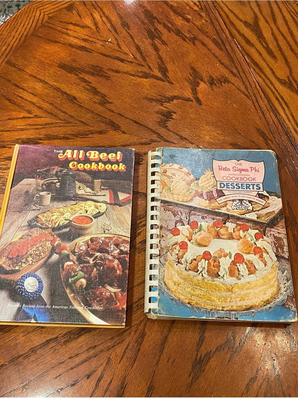Pair of Vintage Cookbooks - All Beef Cookbook & Beta Sigma Phi Desserts